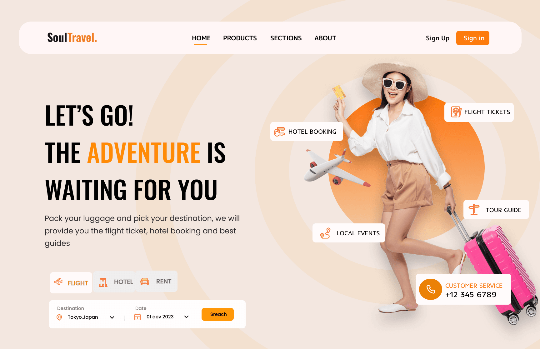 SoulTravel – Travel Booking UI